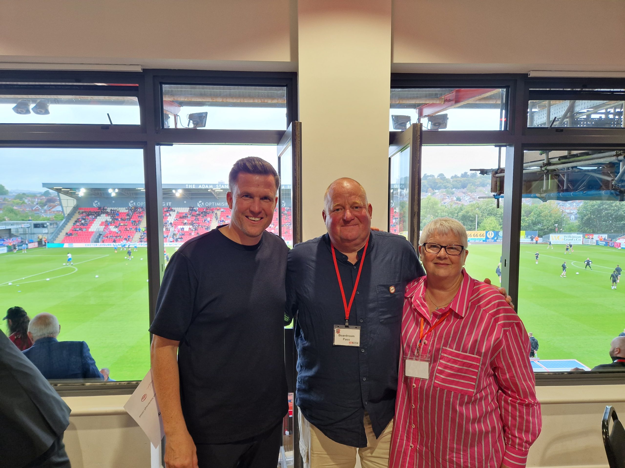 Dave & Alison with Exeter City manager Gary Caldwell
